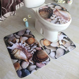 3Pcs/set Bathroom Mat Set Flannel Anti-Slip