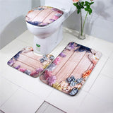 3Pcs/set Bathroom Mat Set Flannel Anti-Slip