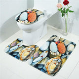 3Pcs/set Bathroom Mat Set Flannel Anti-Slip