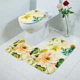3Pcs/set Bathroom Mat Set Flannel Anti-Slip