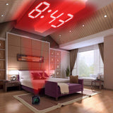 XNCH LCD Projection LED Display Time Digital Alarm Clock