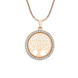 Hot Tree of Life Crystal Round Small Pendant Necklace