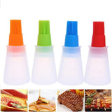 Portable Silicone Oil Bottle With Brush Baking