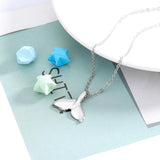 Retro Women Whale Necklace Tail Fish