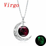 XUSHUI XJ 12 Constellation Glass Cabochon Pendant Necklace