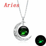 XUSHUI XJ 12 Constellation Glass Cabochon Pendant Necklace