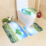 3Pcs/set Bathroom Mat Set Flannel Anti-Slip