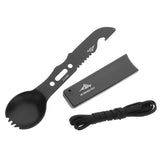 8 in 1 multi-function spork camping cutlery spoon fork knife combo with bottle opener