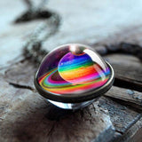 2019 New Galaxy Double Sided Pendant Outer Space Necklaceecklaces