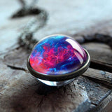 2019 New Galaxy Double Sided Pendant Outer Space Necklaceecklaces