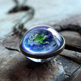 2019 New Galaxy Double Sided Pendant Outer Space Necklaceecklaces