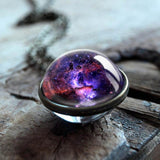 2019 New Galaxy Double Sided Pendant Outer Space Necklaceecklaces