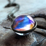 2019 New Galaxy Double Sided Pendant Outer Space Necklaceecklaces
