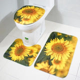 3Pcs/set Bathroom Mat Set Flannel Anti-Slip
