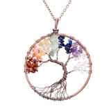 SEDmart 7 Chakra Tree Of Life Pendant Necklace