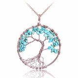 SEDmart 7 Chakra Tree Of Life Pendant Necklace