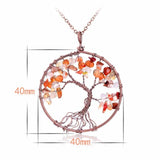 SEDmart 7 Chakra Tree Of Life Pendant Necklace