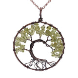 SEDmart 7 Chakra Tree Of Life Pendant Necklace